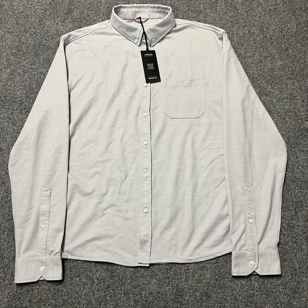 NEW Western Rise Men's XL Limitless Merino Wool Blend Shirt Light Gray
